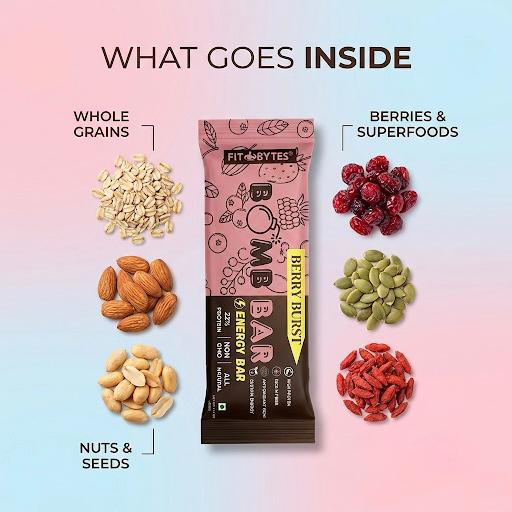 Fitbytes Berry Burst Bomb Bar – 40g  (Pack of 12 Bars)
