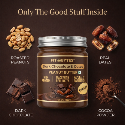 Fitbytes Dark Chocolate & Dates Peanut Butter – 400g