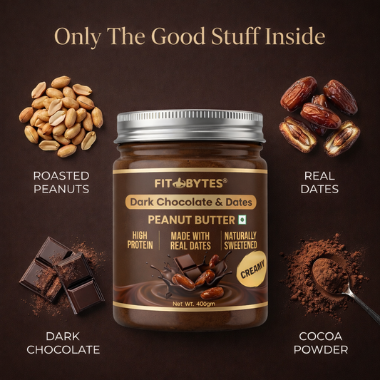 Fitbytes Dark Chocolate & Dates Peanut Butter – 400g
