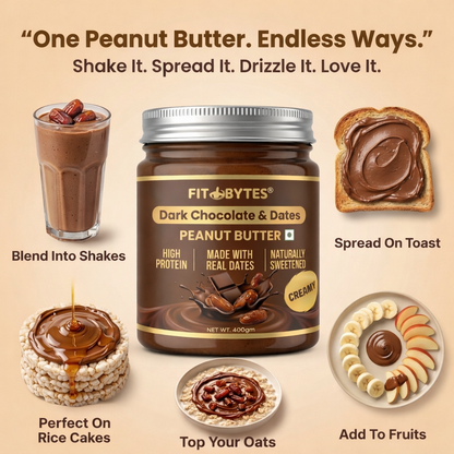 Fitbytes Dark Chocolate & Dates Peanut Butter – 400g