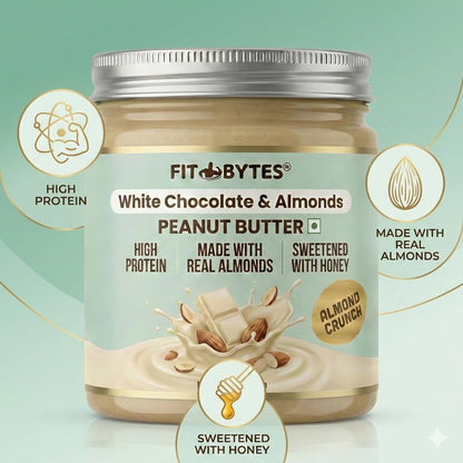 Fitbytes White Chocolate & Almonds Peanut Butter – 400g