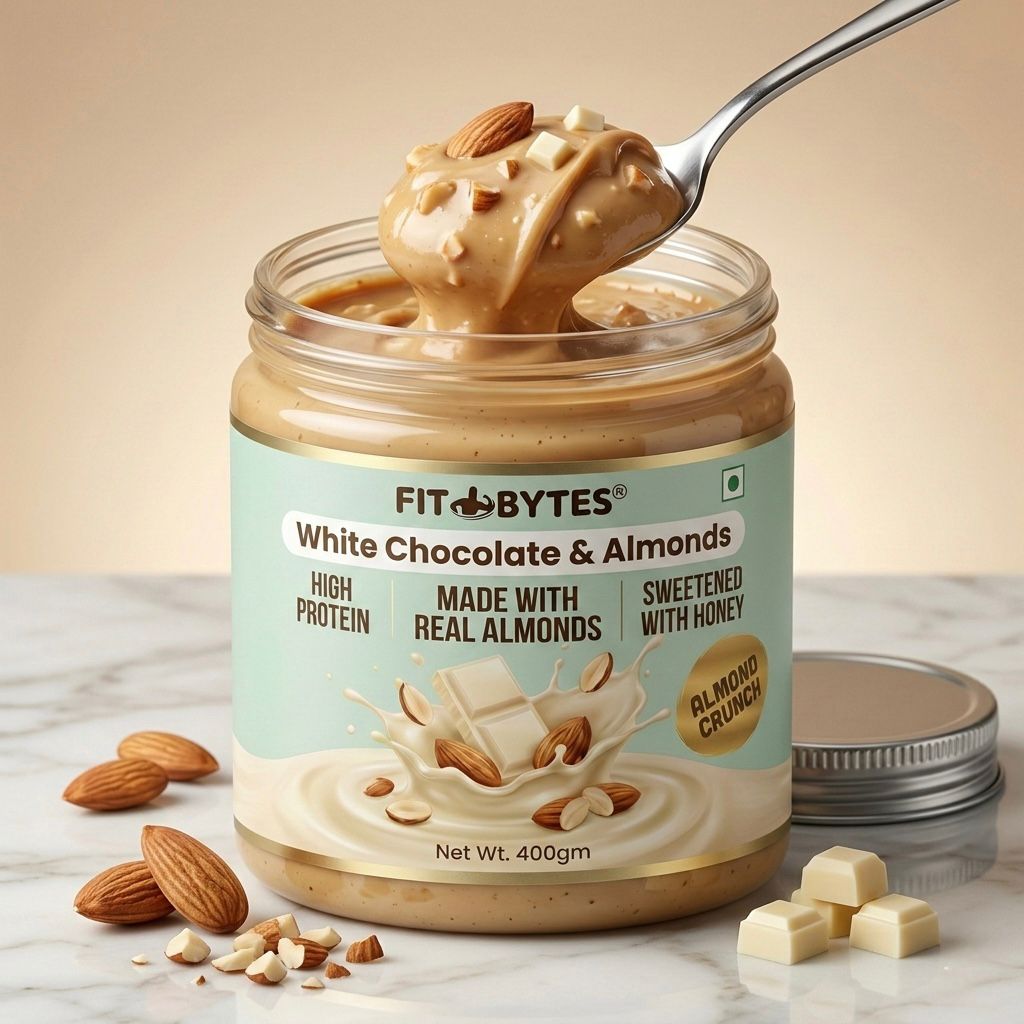 Fitbytes White Chocolate & Almonds Peanut Butter – 400g